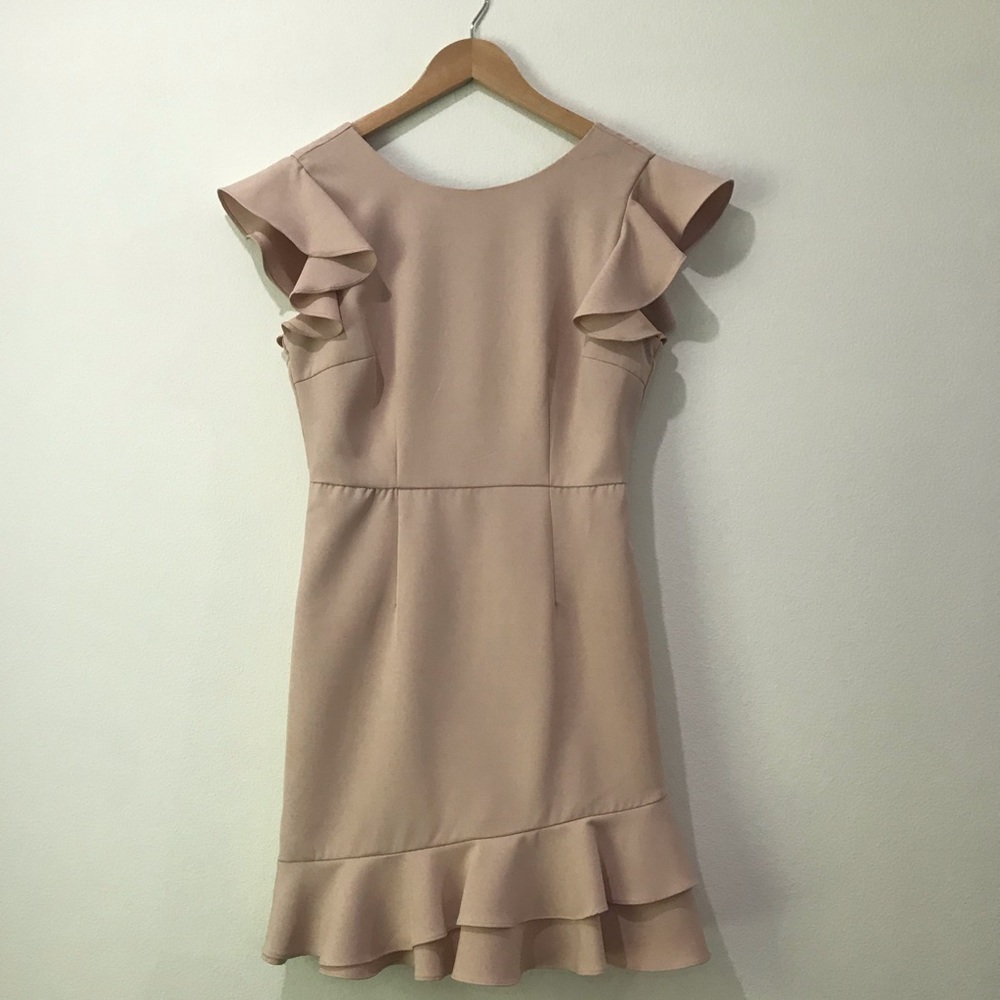ABOVE KNEE PINK BLUSH MINI COCKTAIL DRESS medium